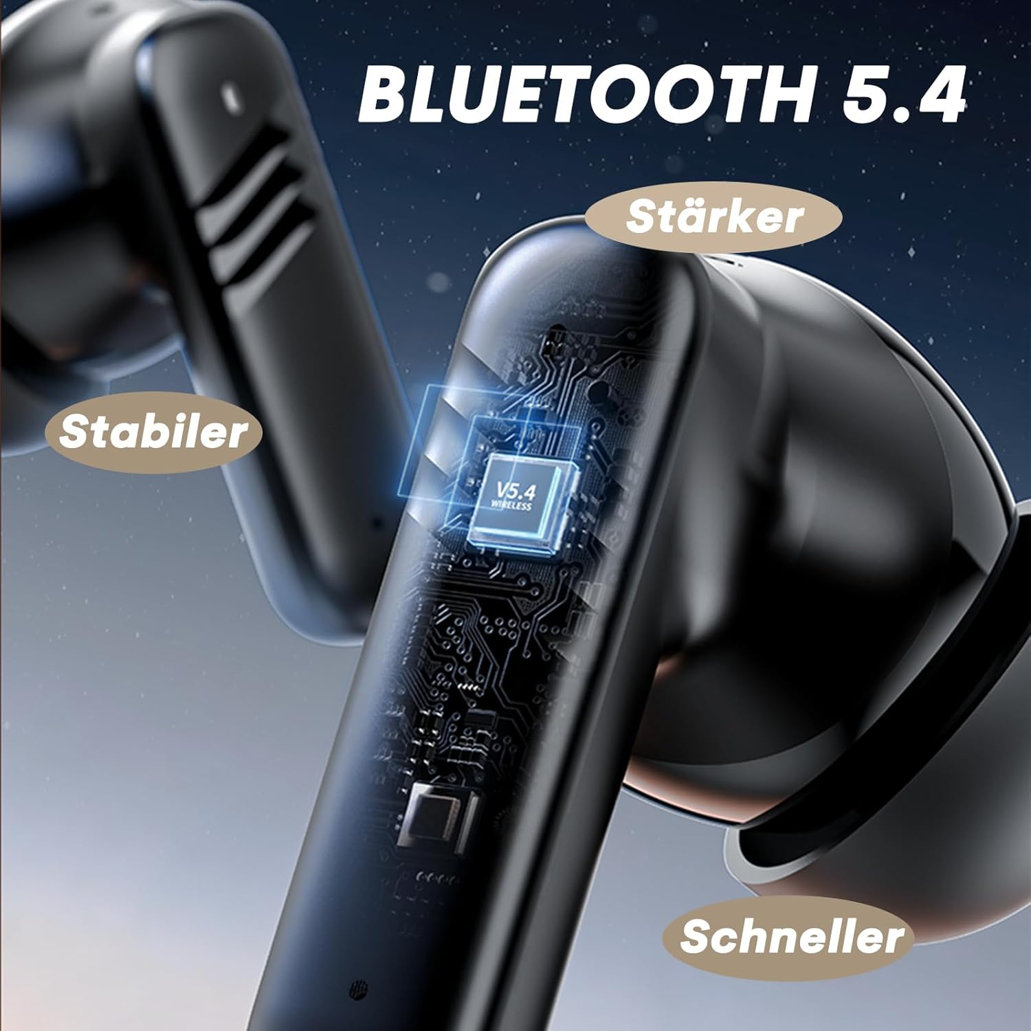 Xmenha LX30 Wireless Earbuds - White, In-Ear, ANC, Bluetooth 5.4, 4.5 Hours Playtime, Waterproof, Touch Control image number 6