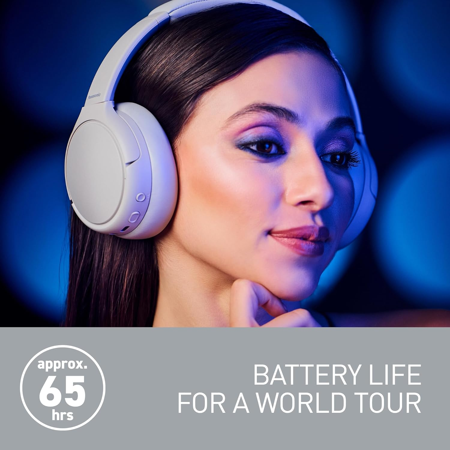 Panasonic Wireless Stereo Noise Cancelling Headphones with 65 Hours Battery Life & XBS, Black (RB-M600BE-K) image number 1