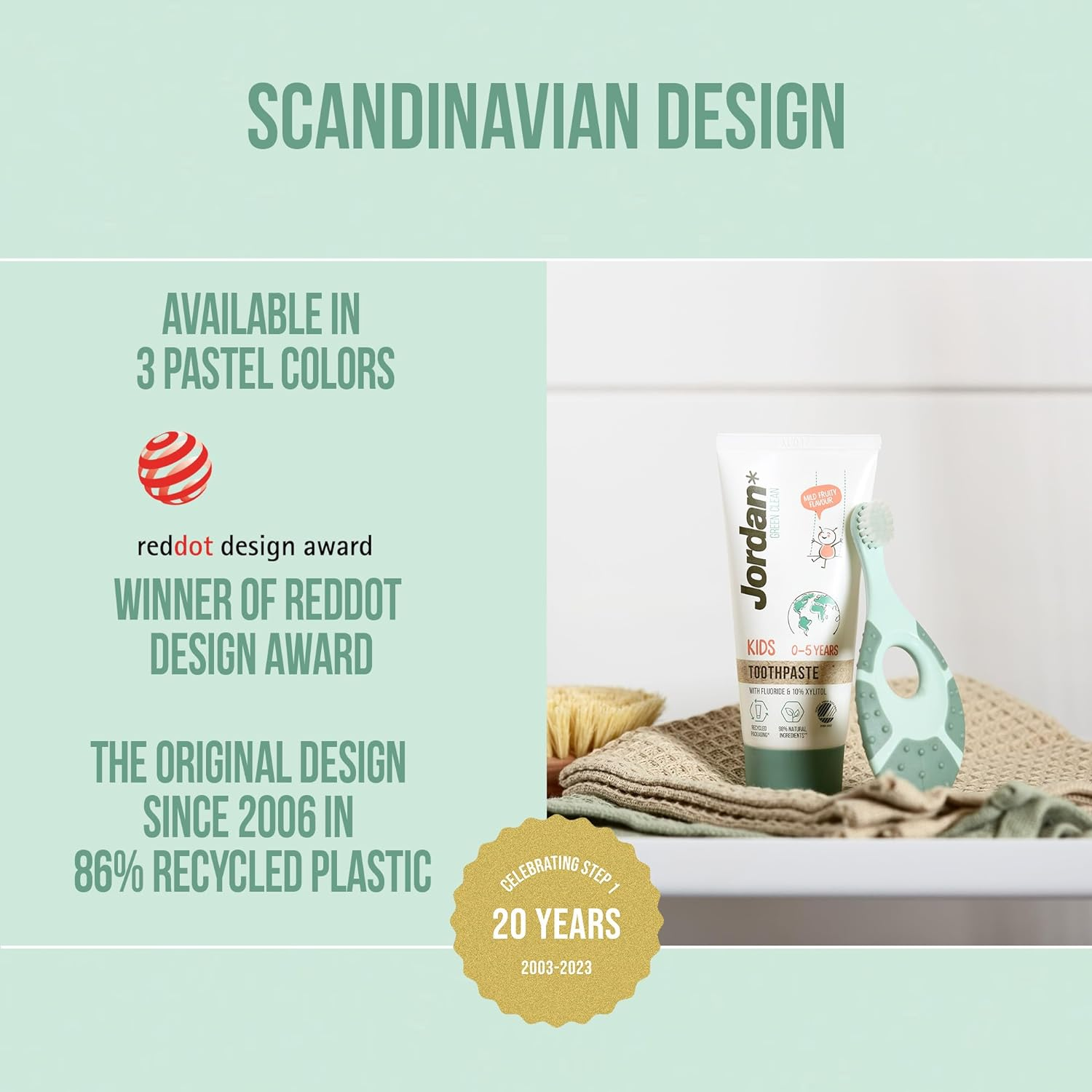 Jordan* &reg; | Step 1 Green Clean Toddler Toothbrush | Pack 3 Units image number 4