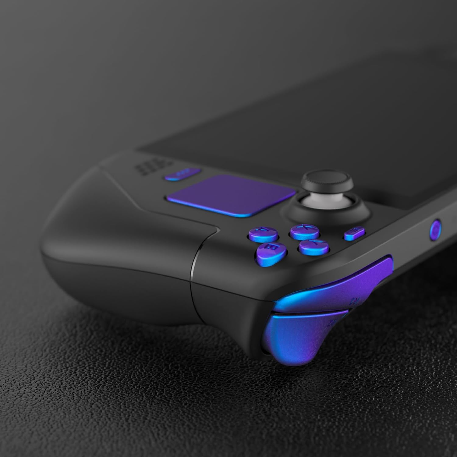 Extremerate Chameleon Purple Blue Replacement Full Set Buttons for Steam Deck, DIY Custom ABXY D-Pad Trackpad Bumpers Triggers Buttons Sets for Steam Deck LCD Handheld Console - Console NOT Included image number 3