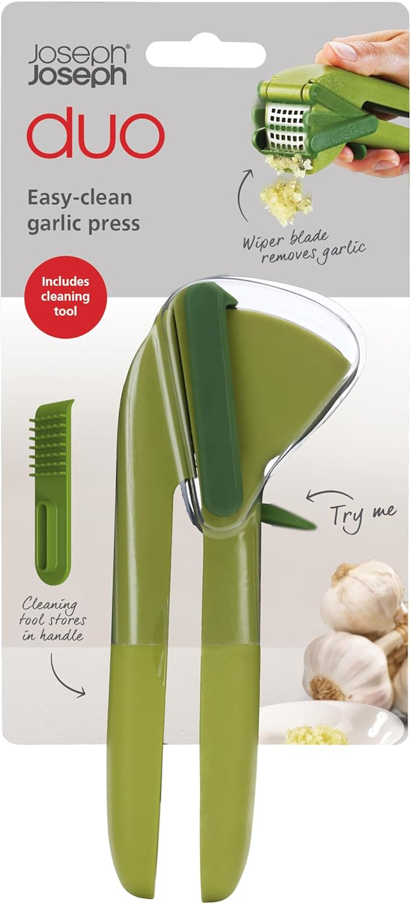 Joseph Joseph Duo Easy-Clean Garlic Press, Green image number 4