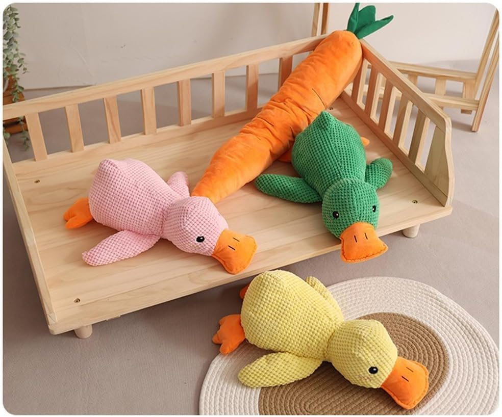 The Mellow Dog Calming Duck Dog Toy,Zentric Quack-Quack Duck Dog Toy,Quacking Duck Toy,Cute No Stuffing Duck with Soft Squeaker,Durable Squeaky Dog Toys (Pink+Yollow,One Size) image number 3