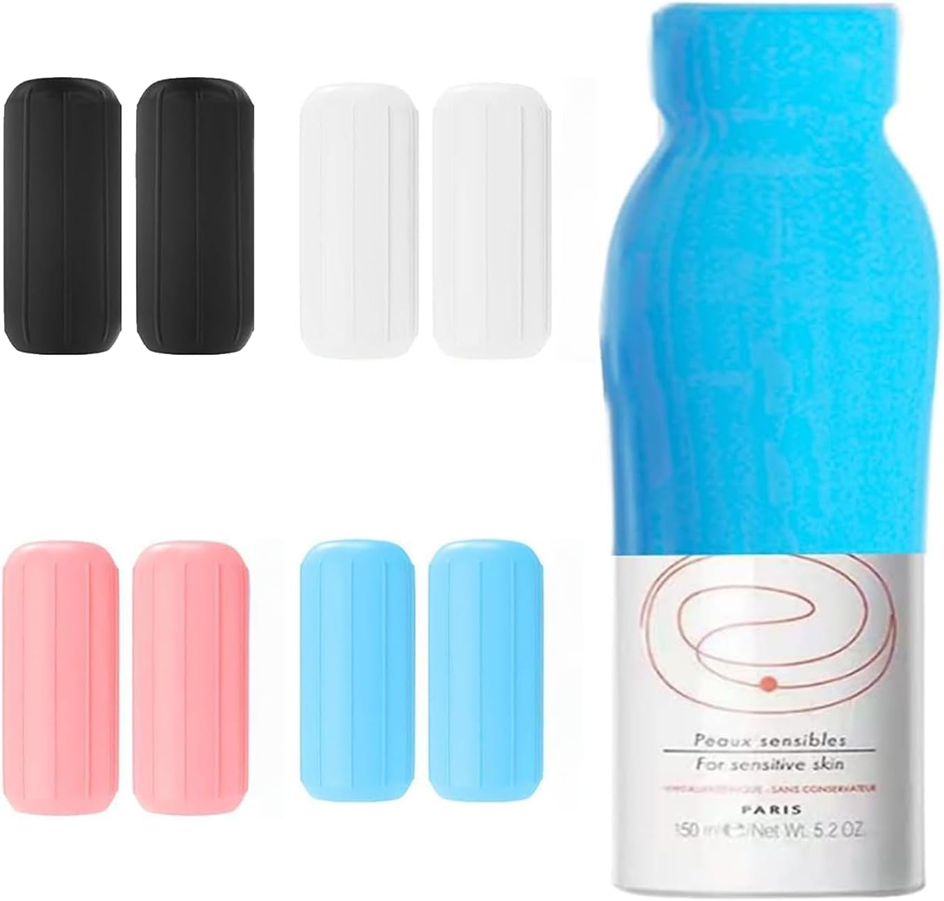 Ksngtixe 8PCS Silicone Bottle Covers Leakproof Travel Toiletry Sleeves for Shampoo Lotion Cosmetics Cruise Essentials Women Men Airplane Beach Approved image number 2