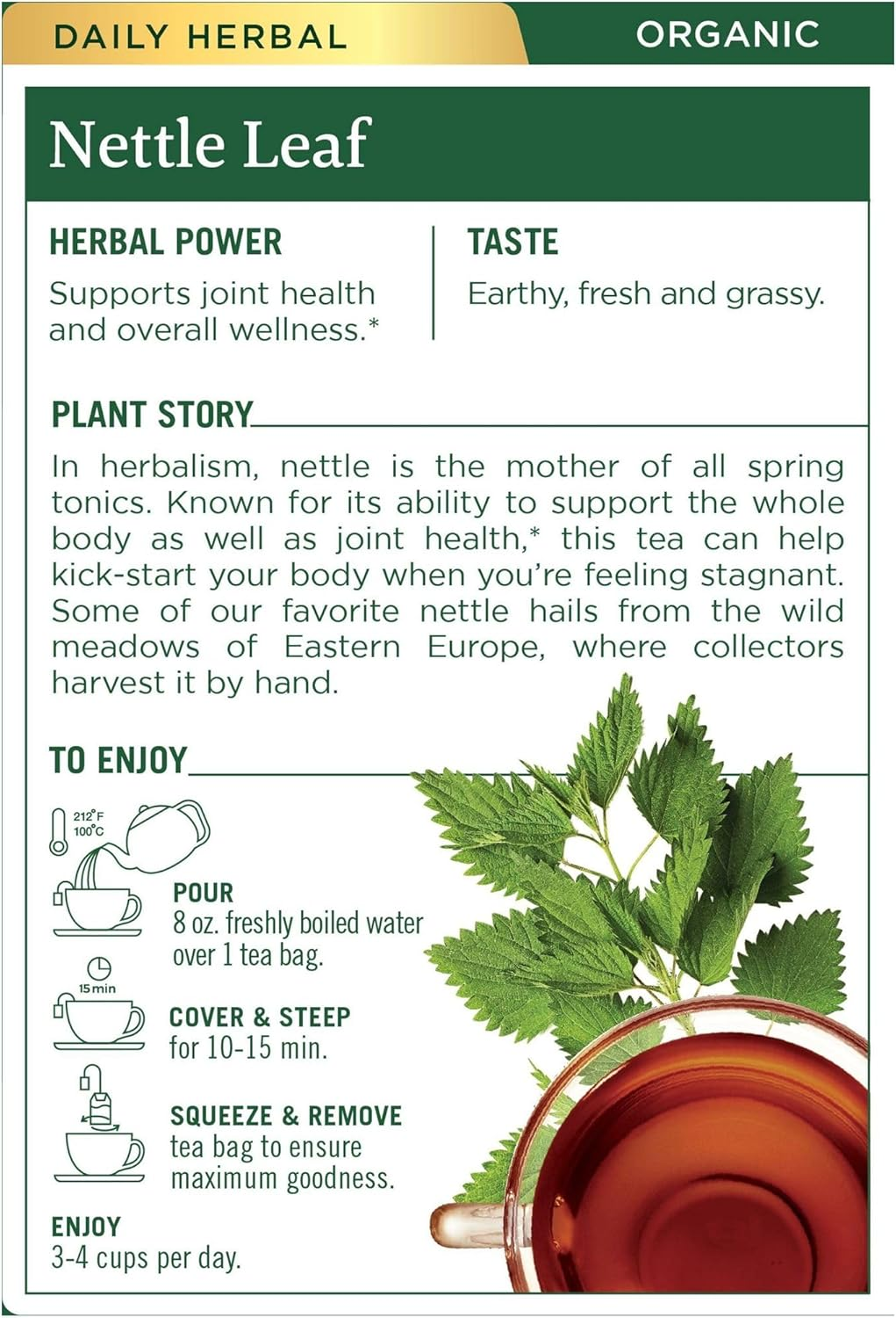 Traditional Medicinals, Organic Nettle Leaf 1.13 Oz (16 Bags) image number 6