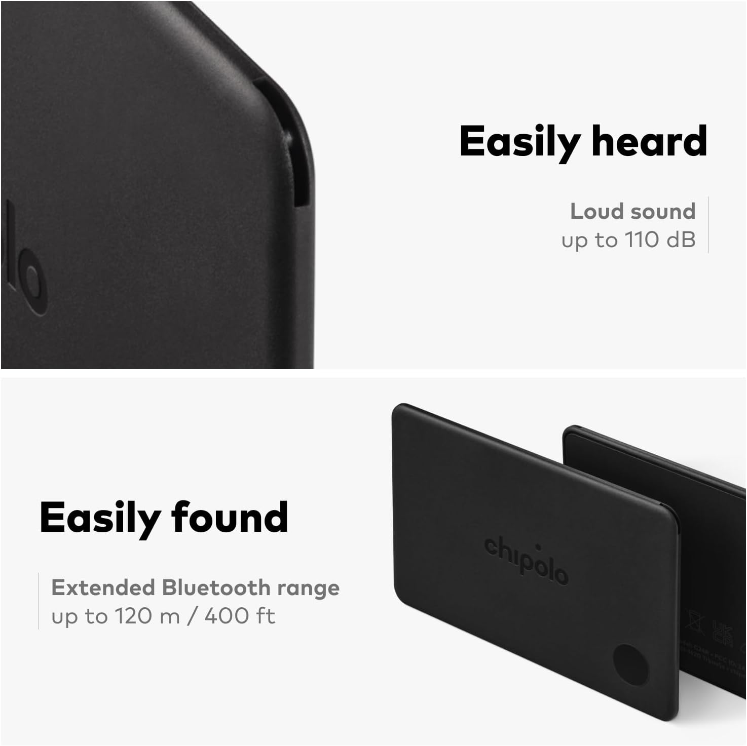 Chipolo CARD - Rechargeable Wallet Tracker Card, Bluetooth Tracker, Item Locator, Passport Finder Compatible with Apple Find My or Find Hub with Call Your Phone & Out of Range Alerts for Android - 4 Pack (Charcoal) image number 5