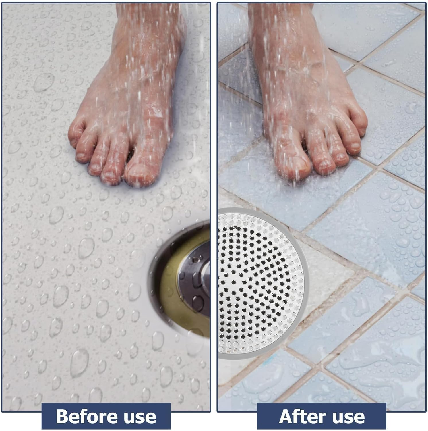 1 Pcs Shower Drain Hair Catcher,Stainless Steel Drain Cover,Bathroom Sink Strainer,Plughole Hair for Shower, Kitchen, Floor, Sink Plug Protector, Reusable, Robust Catcher Sewer Prevent Drain Clog image number 4