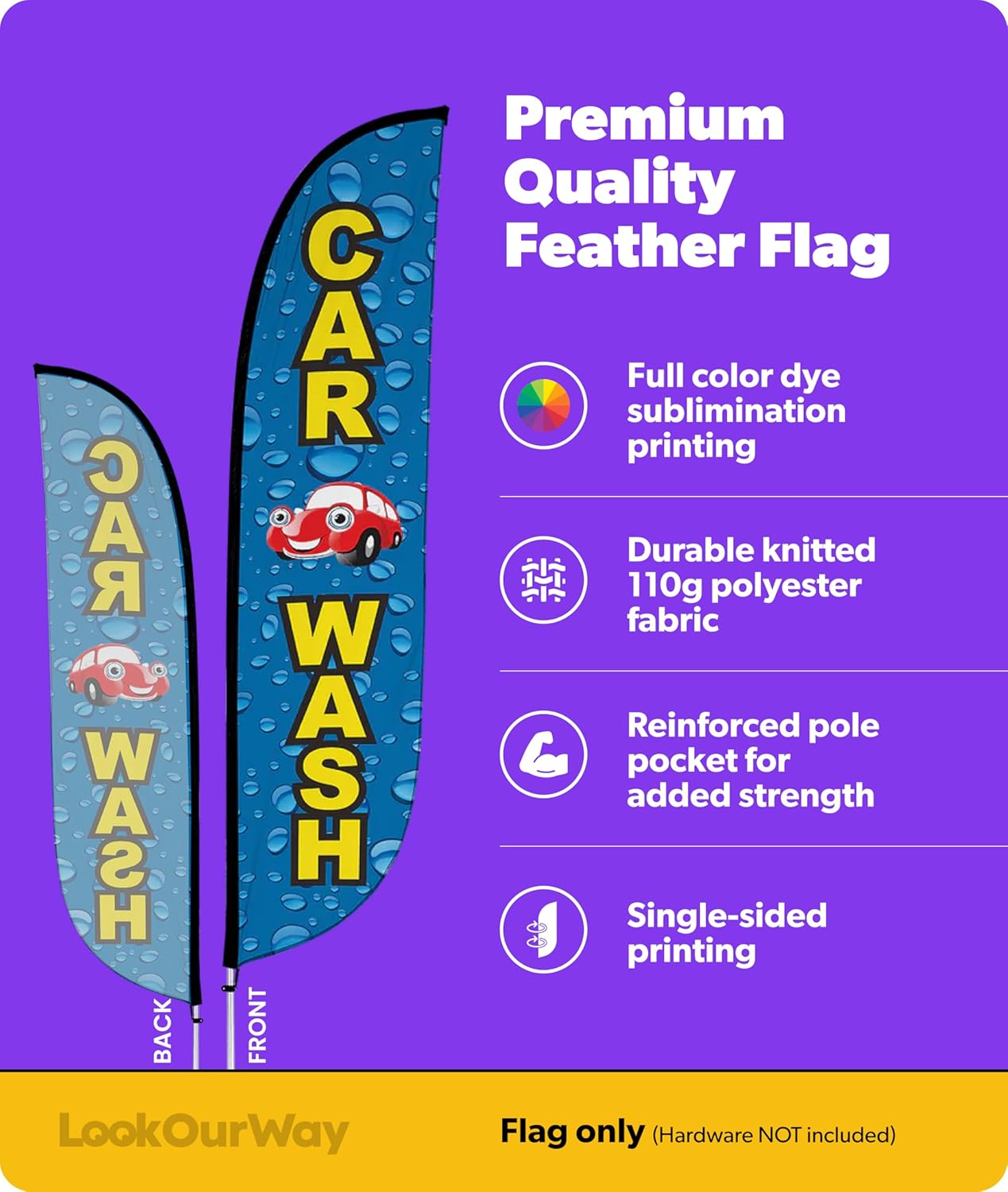 Lookourway Car Wash Feather Flag, 12-Feet image number 3