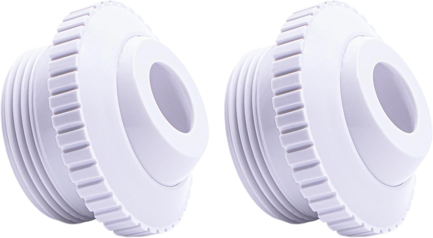 2-Pack 3/4" Adjustable Directional Pool Jet Nozzles, 1-1/2" MIP Thread Return Fittings for Swimming Pool & Spa Flow Inlet Jets, White PVC Pool Accessories image number 1