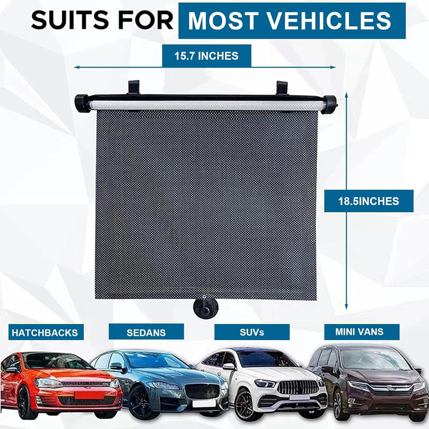 Car Window Shades,2 Pack Window Shade for Baby in Cars,Retractable Car Window Shade for Baby,Side Window Sun Shade Effectively Block UV Rays and Harsh Sunlight(15.7"X18.5")