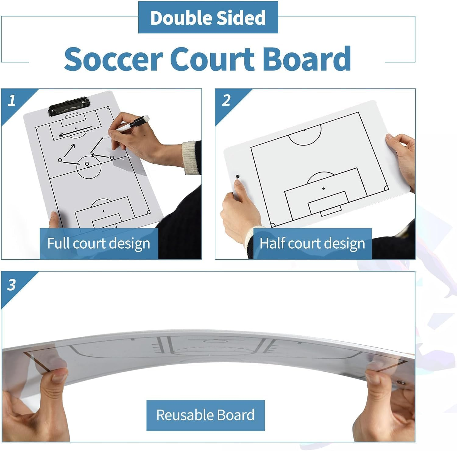 Quhoxdye Soccer Dry Erase Coaching Board Soccer Whiteboard for Coaches Soccer Coaching Equipment Accessories Tactics Field Board Making It the Perfect Coach Gifts image number 5
