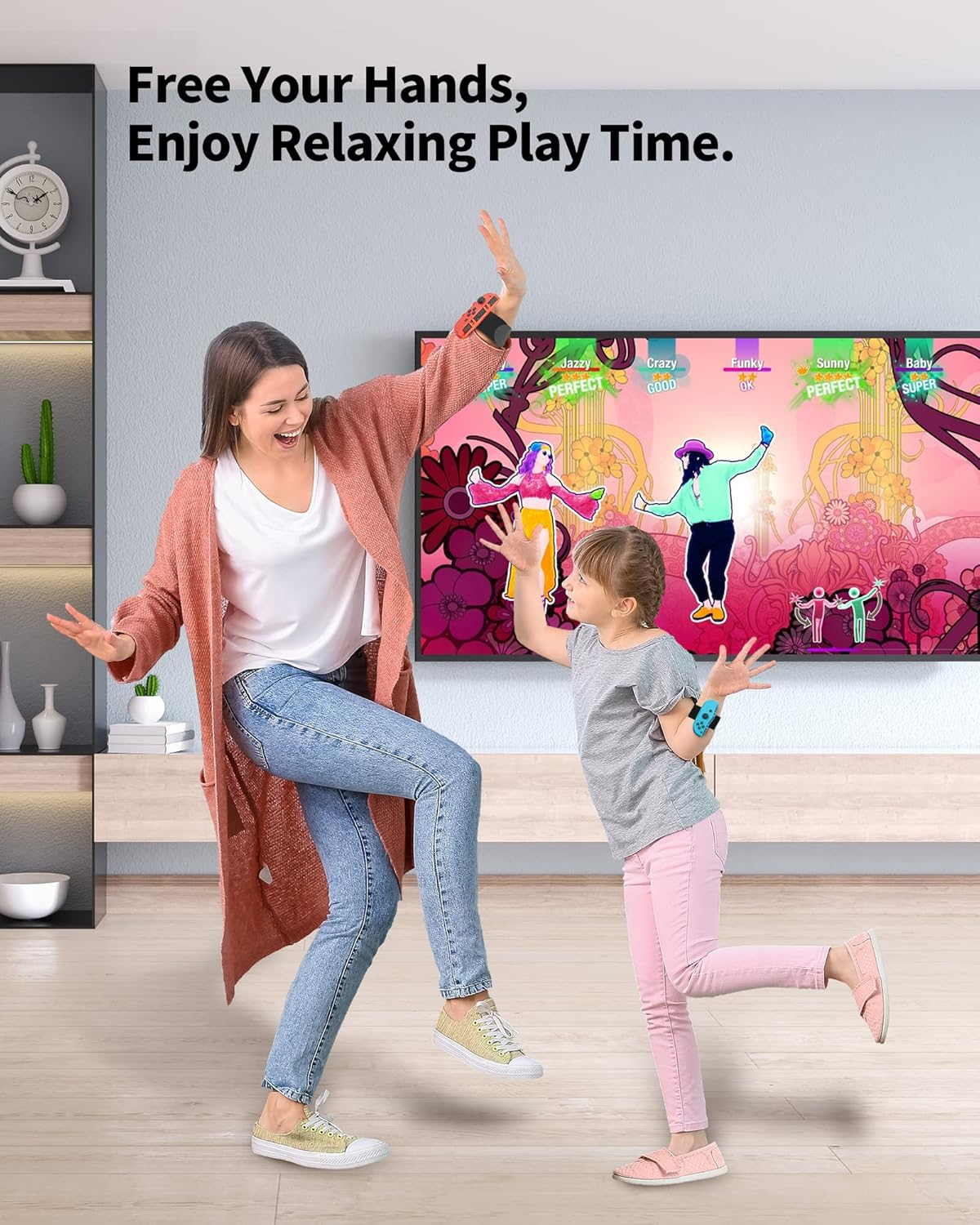 RTTACRTT Wristband for Just Dance 2023/2022/2021 Switch and Zumba Burn It up Game Accessories, Wrist Strap Compatible with Switch Joy Con Controller, Adjustable Size Suitable for Adults and Children image number 4