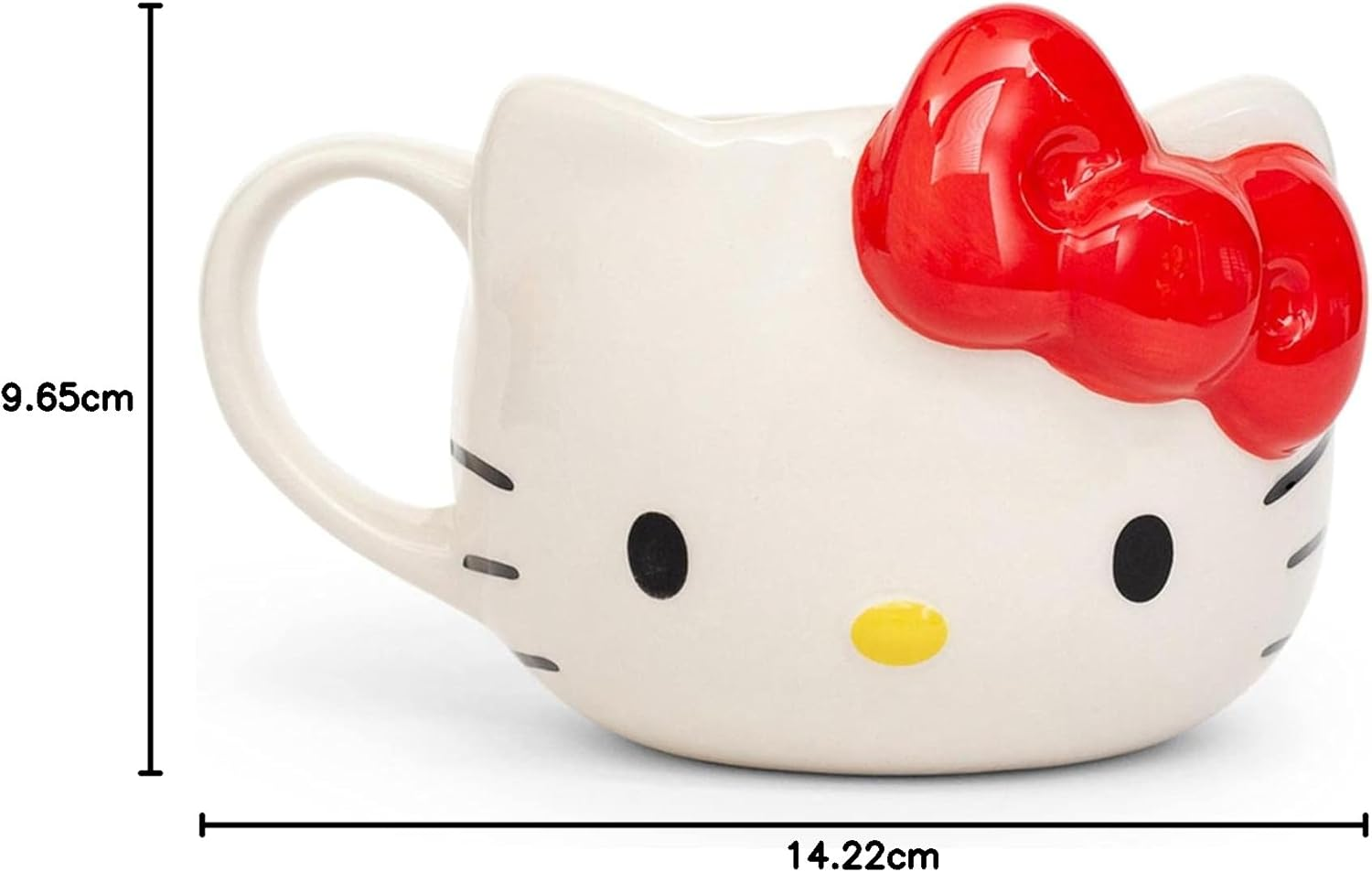 Silver Buffalo Hello Kitty Face Ceramic 3D Sculpted Mug, 22-Ounces image number 2