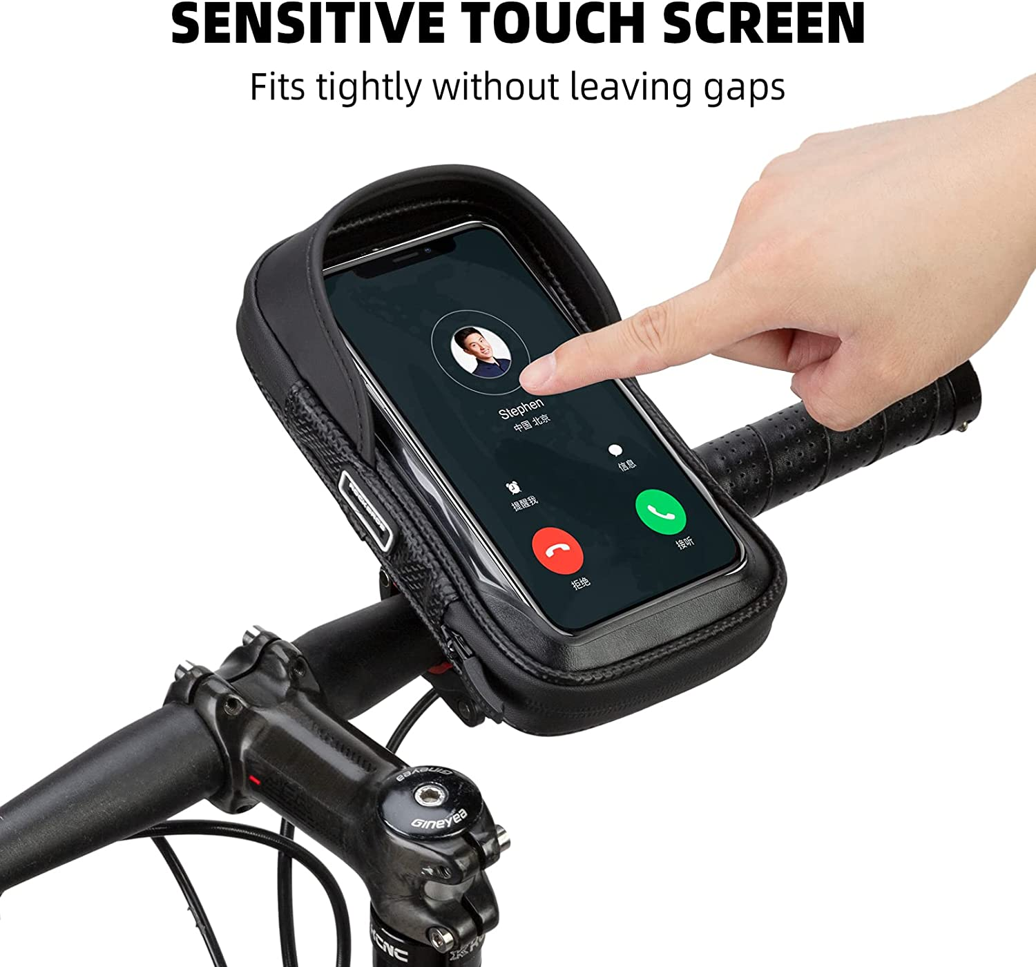 ROCKBROS Bike Phone Mount Bicycle Phone Holder Waterproof and Shockproof Bike Phone Pouch Cell Phone Case Compatible with Iphone 11/12 Pro Max 8 plus Phones below 6.8&rdquo; image number 6