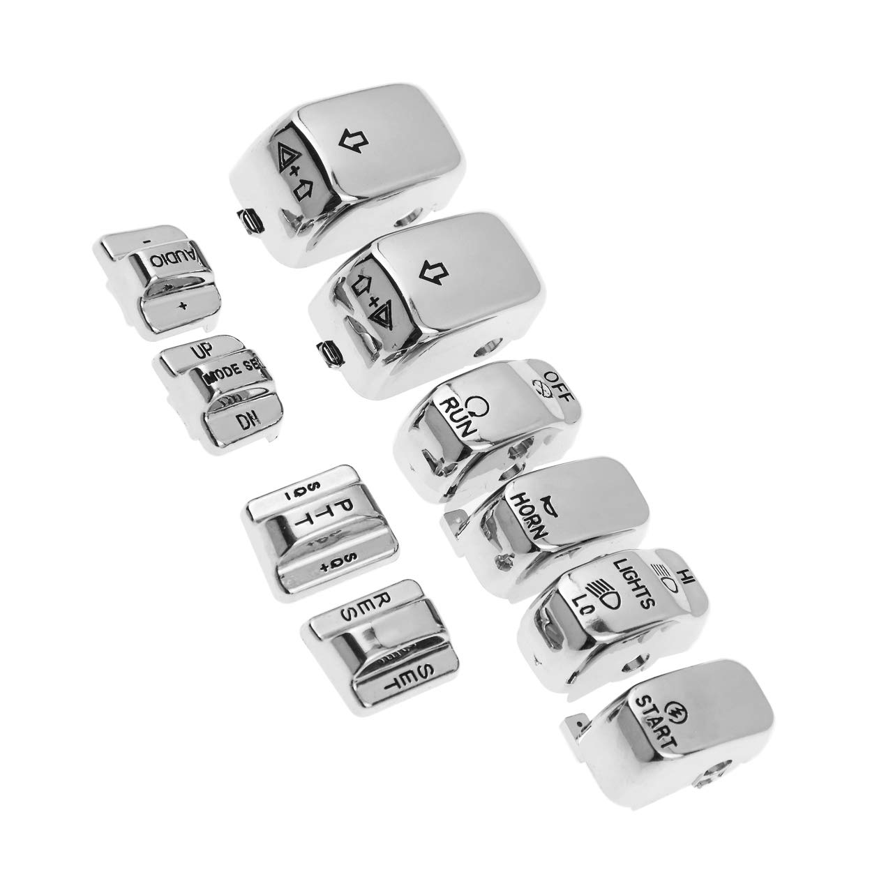 HDBUBALUS Handlebar Switch Housing Cover Case Switch Housing Caps Fit for Harley Touring Road King Tri Electra Glide 1996-2013 Chrome image number 2