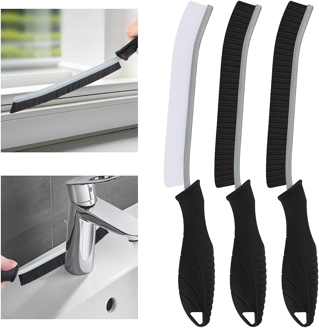 TQRR 3Pcs Hard Bristle Crevice Cleaning Brush - Multifunctional Gap Cleaning Brush, Cleaning Tools for Household Use, Home, Kitchen, Bathroom, Window, Vehicle, Faucets, Toilet, Grout (3) image number 4