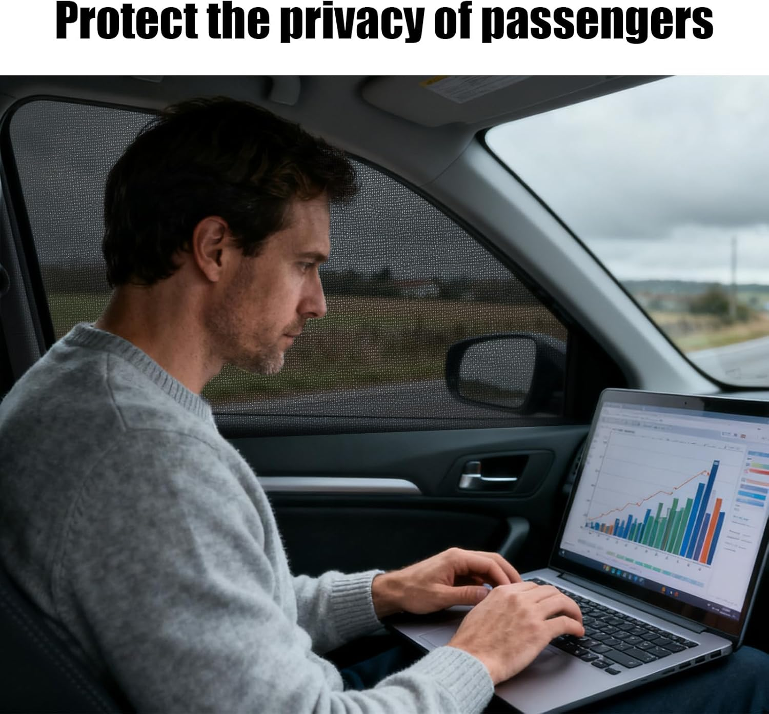 2 Pieces of Car Window Shades, Heat Insulation Car Sun Shade,Car Window Shade for Baby, Used for Blocking Sunlight, Heat Insulation and Protecting (B Model 100G[High-Elastic Front Window] Pair Set *1)