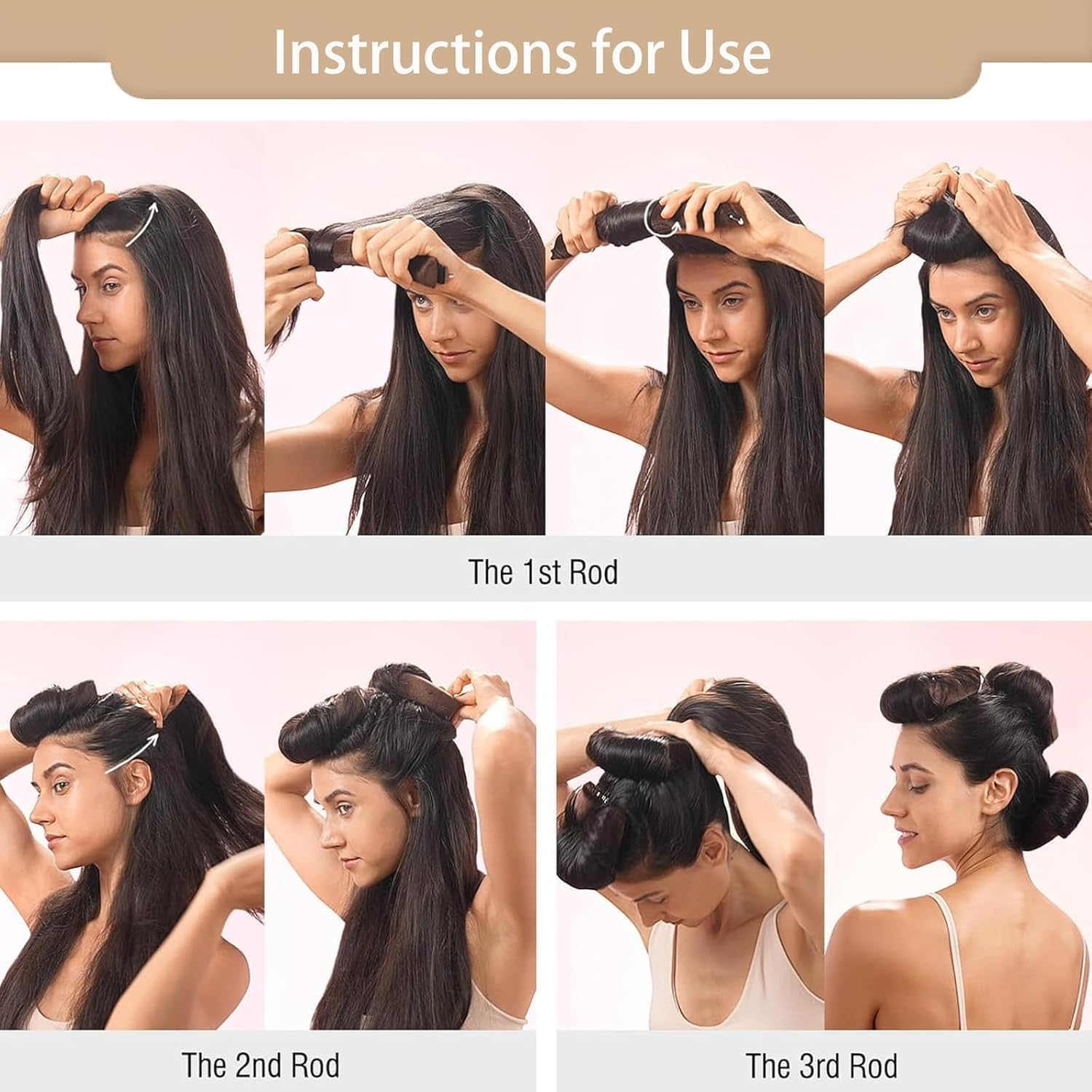 3PCS Heatless Curlers,Heatless Curlers Headband,Hair Curlers No Heat,Overnight Blowout Flexi Rods for Hair,Soft Velvet Heated Rollers for Medium Length/Long Hair image number 3