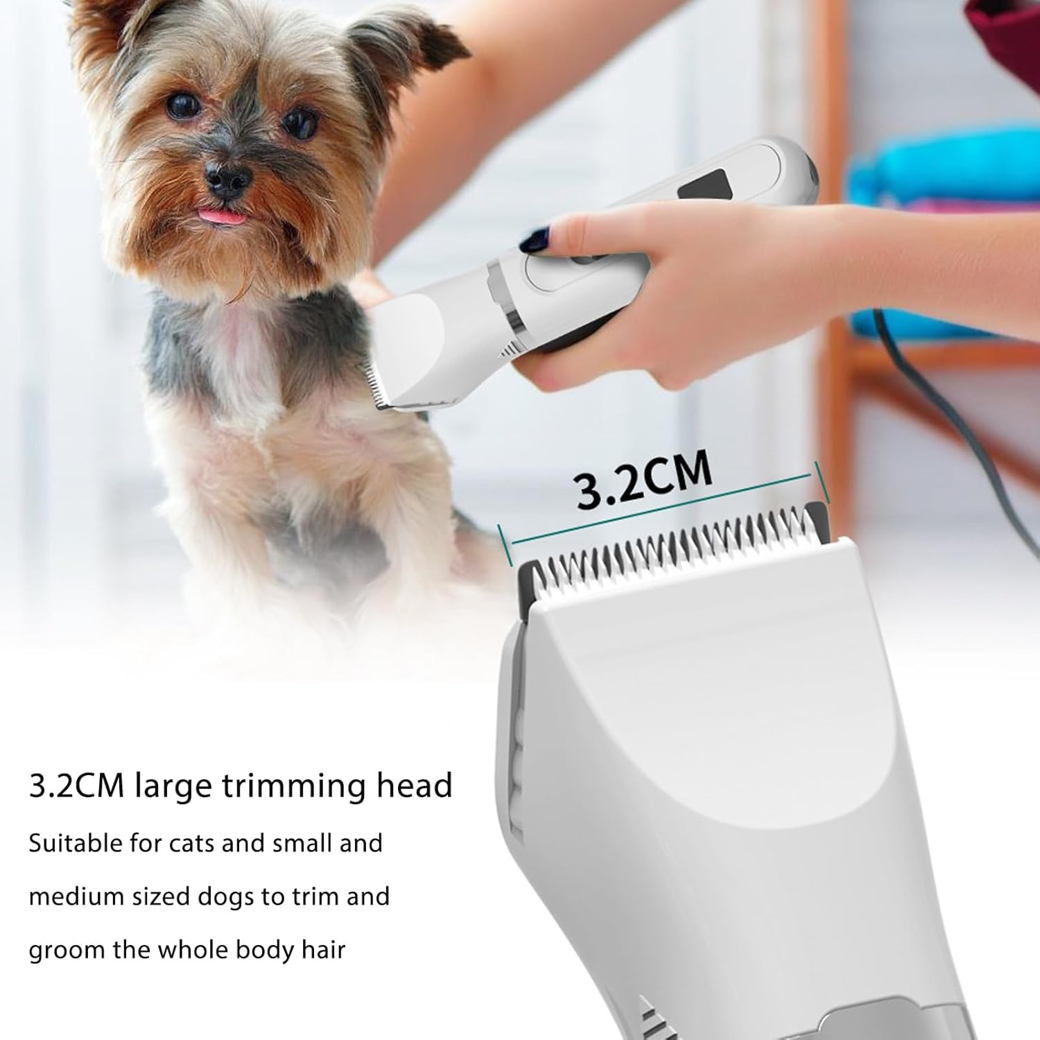 4 in 1 Dog Grooming Kit,Quiet Dog Paw Clipper,Cordless Small Dog Grooming Clipper,Electric Hair Trimmer for Small Dogs Grooming