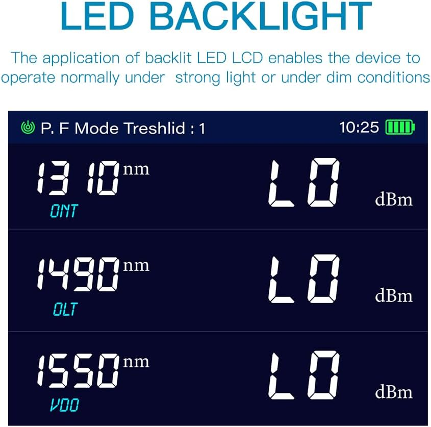 SC/APC PON Optical Power Meter, 1310/1490/1550Nm Fiber Optic Power Tester, EPON Network Tester, Pon Meter (SC/APC Power Meter) image number 3