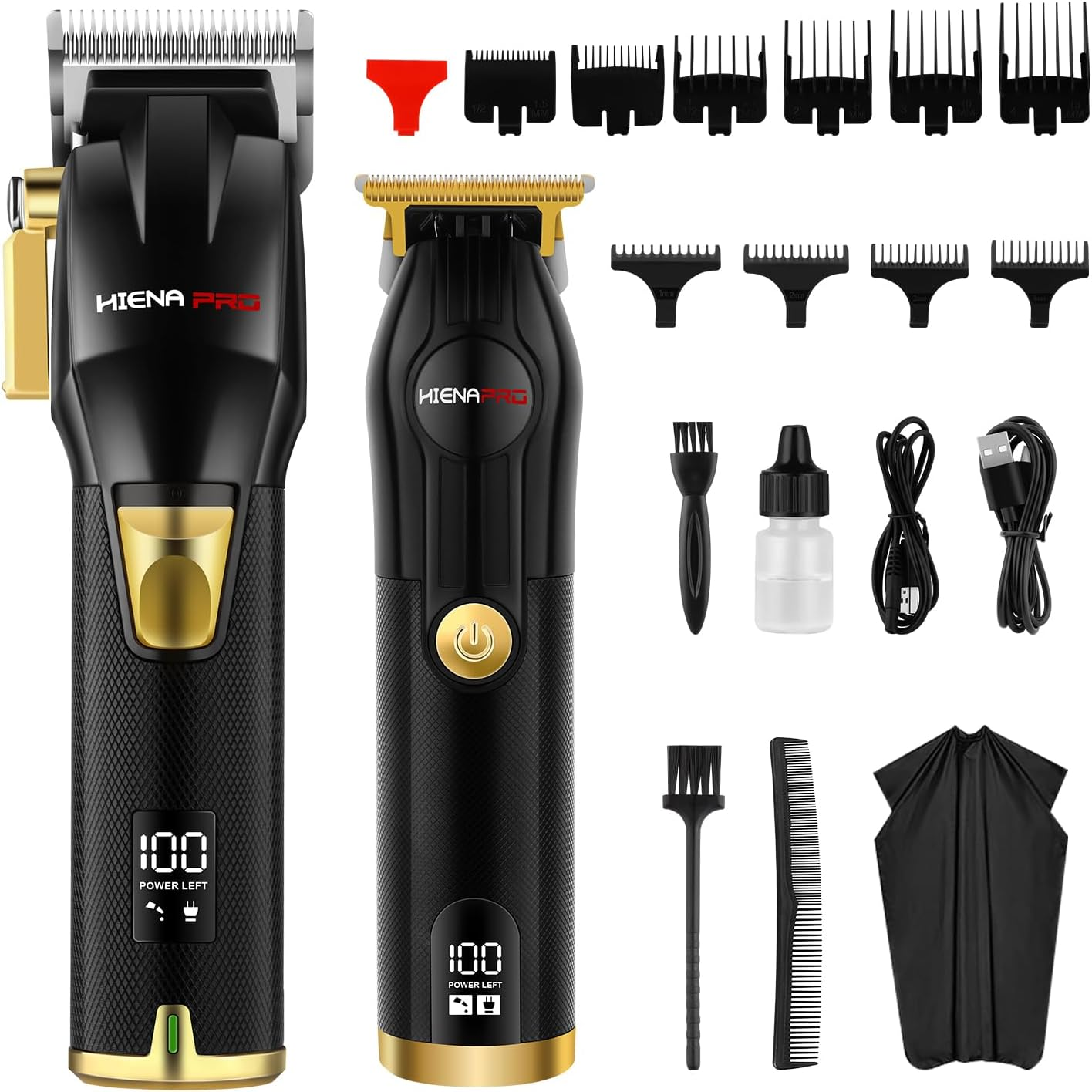 HIENA PRO Professional Men'S Hair Clipper, Wireless T-Liner Hair Cutting Set, Professional Rechargeable Hairdressing Hair Cutting Set with LED Display, Gifts for Men image number 2