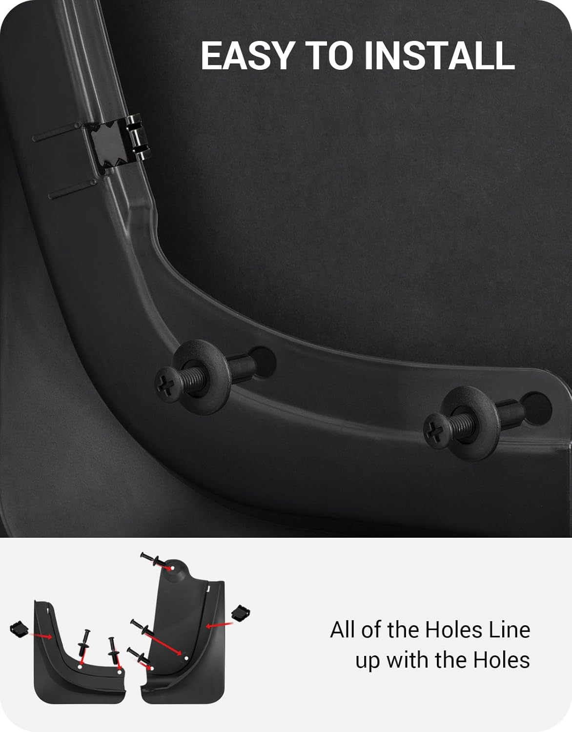 BASENOR Tesla Model Y Mud Flaps Splash Guards Winter Vehicle Sediment Protection No Need to Drill Holes Vehicle Tire Protector Mudflaps Tesla Exterior Accessories(Set of 4) image number 2