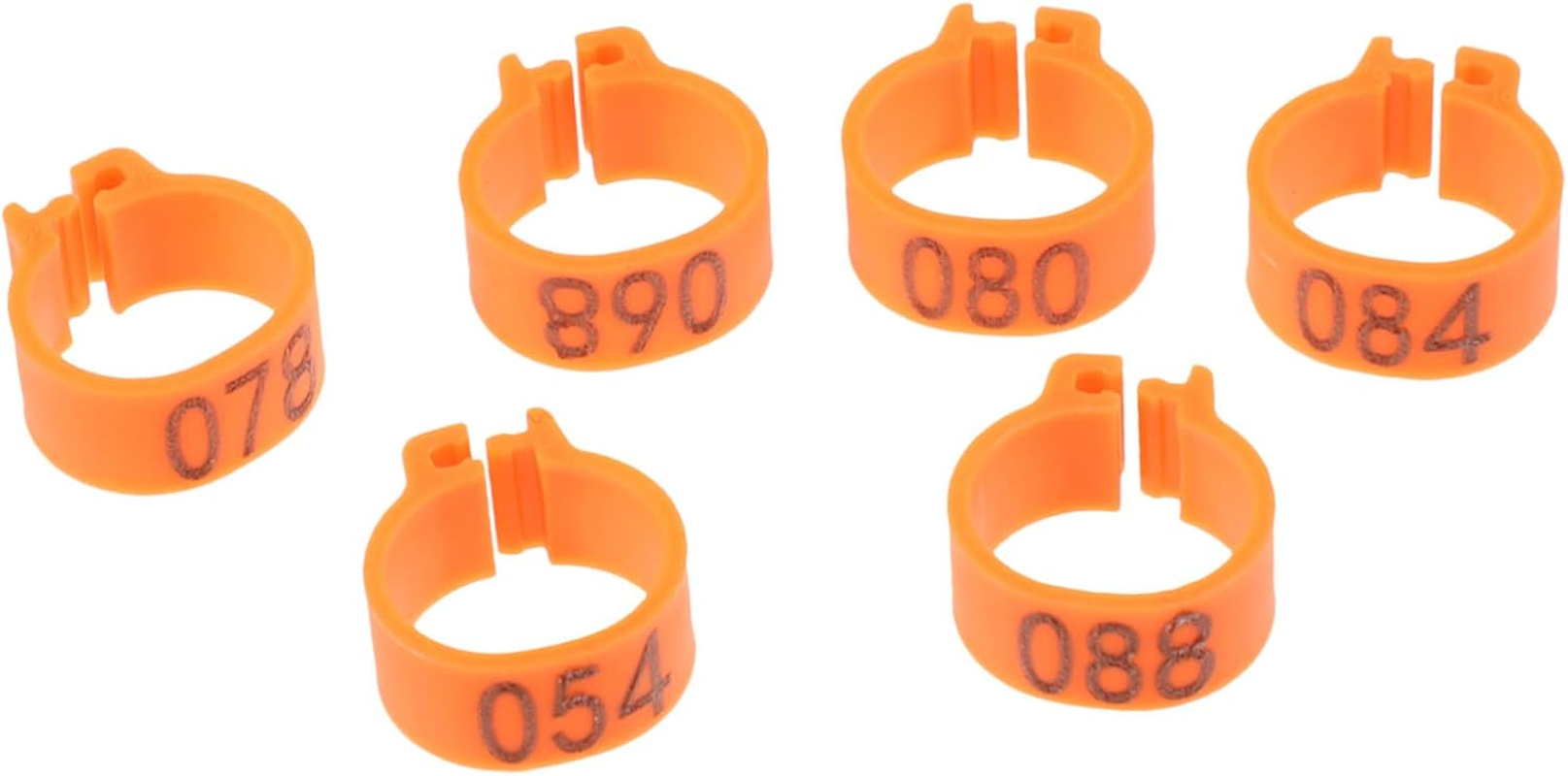 ERINGOGO 100 Pcs Pigeon Foot Rings Plastic Bird Leg Bands Identification Bands Bright Orange for Pigeons and Poultry Bird Accessories