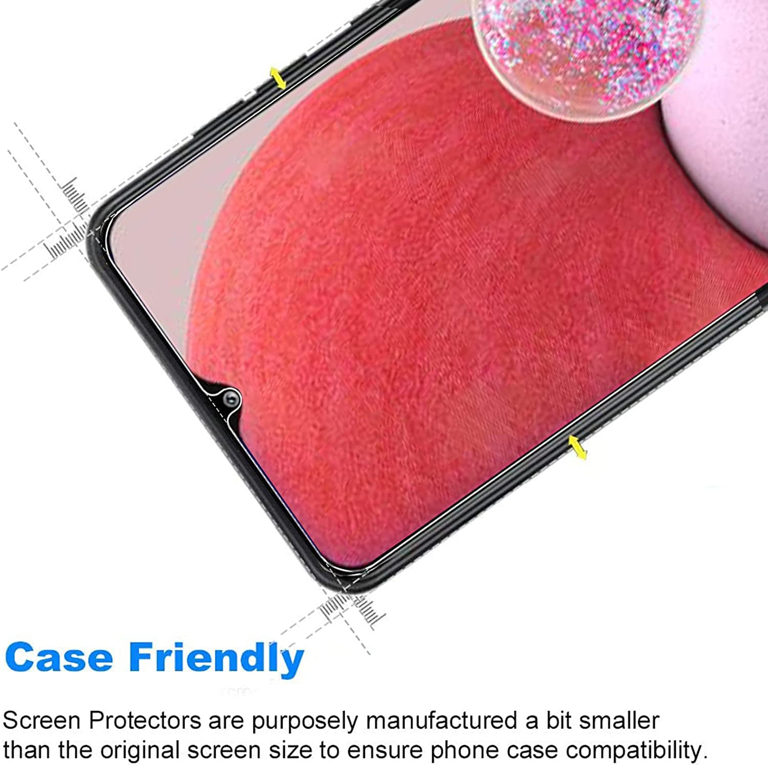 3 Pack Tempered Glass Screen Protector for Samsung Galaxy A13 4G/5G / A04S, 9H Hardness, No Bubbles, Case Friendly image number 2