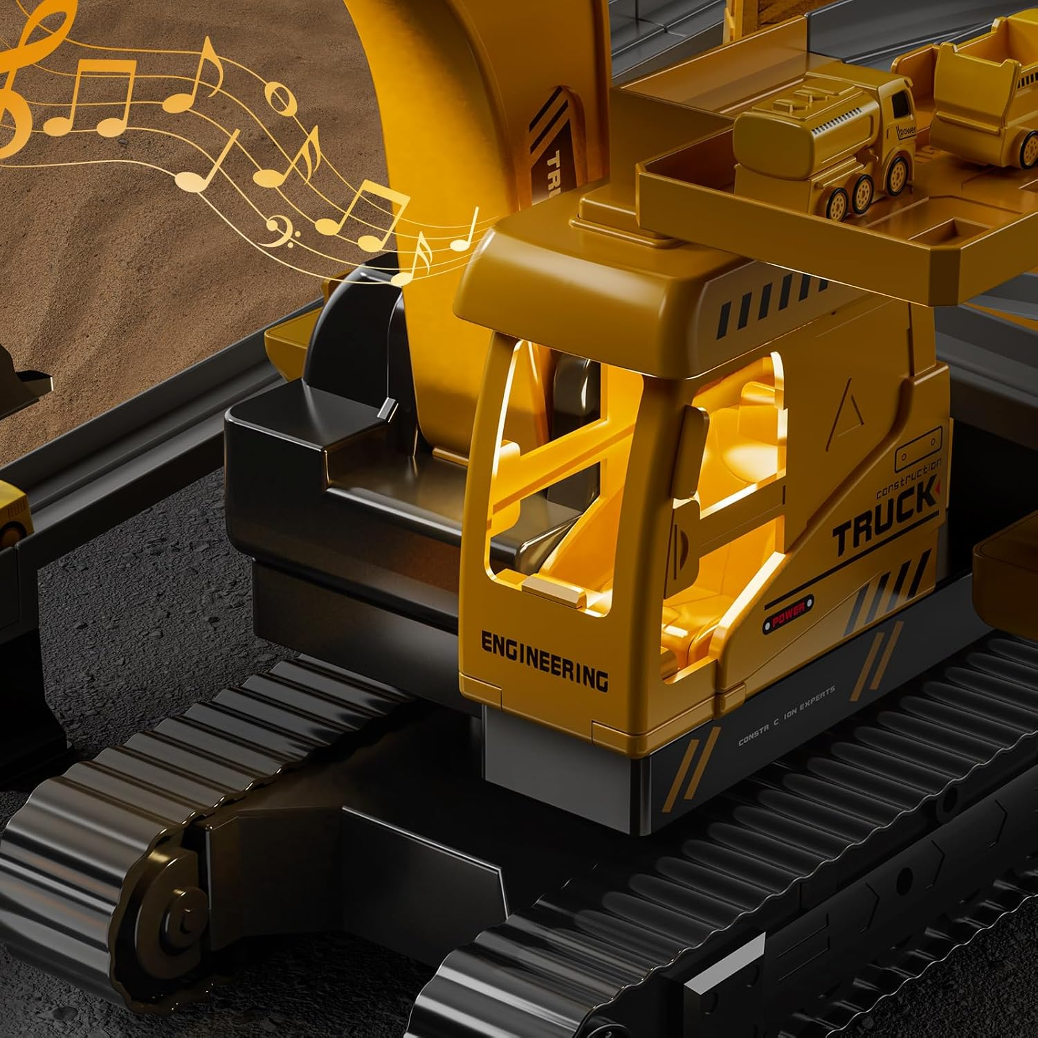 TEMI Construction Truck Toys for Boys 3 4 5 6 7 Years Old - Engineering Digger Race Tracks, Kids Excavator Crane Toys for Toddlers and Kids 3+ Years, Birthday Gift Boys & Girls Aged 4-6 image number 3