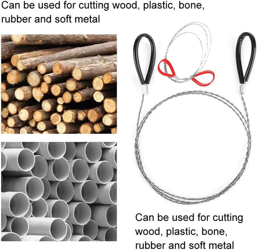 4Pcs Stainless Steel Wire Saw Emergency Saws,Pvc Pipe Cable Saw Stainless Steel Wire Saw Hand Pocket String Rope Saw, Cable Saw Metal Wire Saw Hand Pocket String Rope Saw PVC Pipe Cutting Tool image number 2