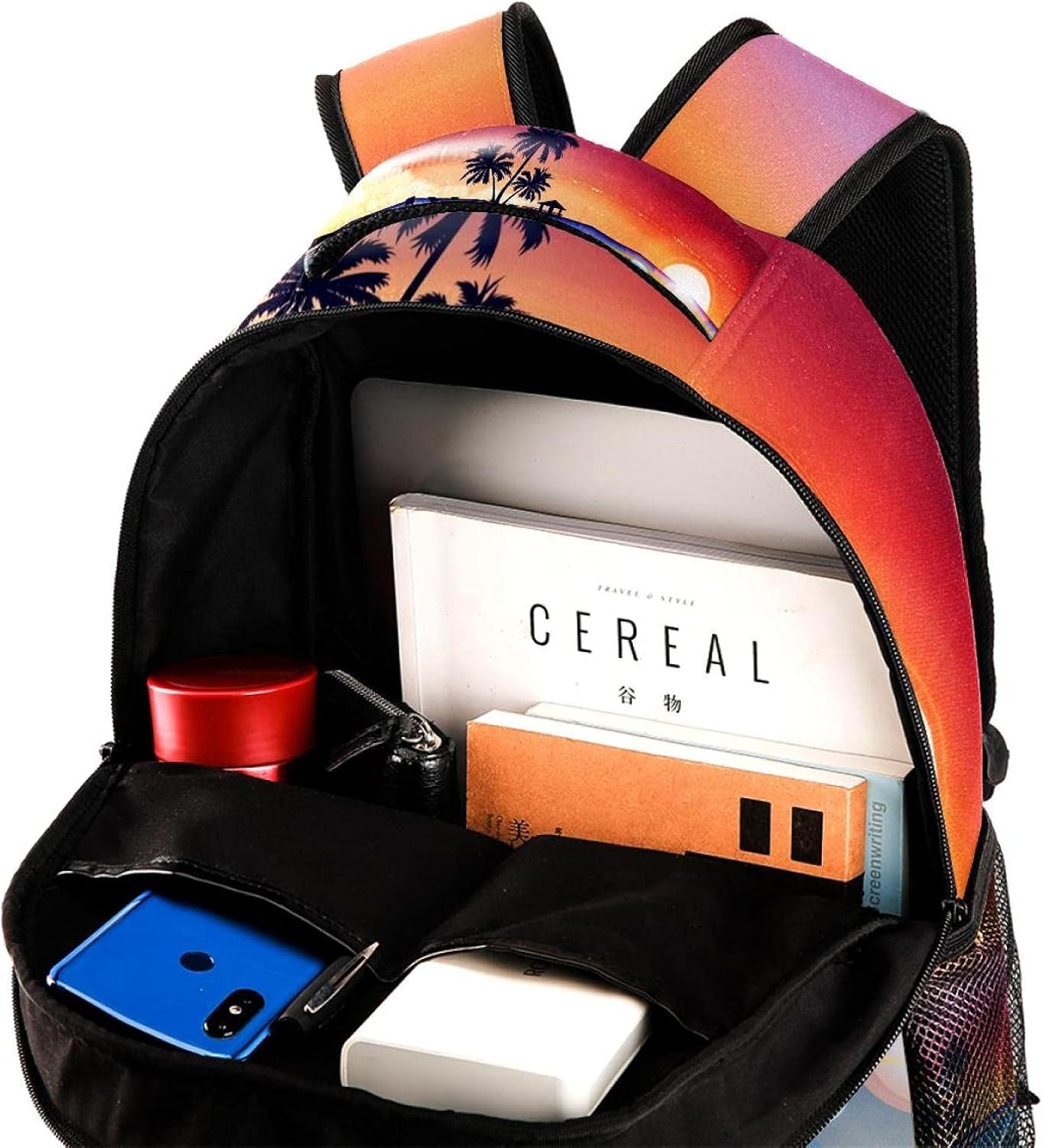 Beach Sea Palm Trees Coconut Water Backpack Students Shoulder Bags Travel Bag College School Tote Backpacks image number 1