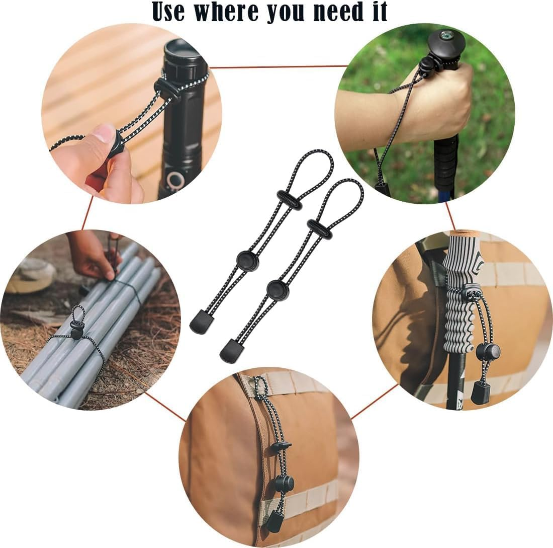 Backpack Elastic Rope Fixing Buckle,10Pcs Backpack Hiking Stick Holder Straps,Backpack Hiking Poles Holder Fixing Elastic Rope,Walking Hiking Pole Holder Straps,Hiking Pole Holder Straps for Backpack image number 6