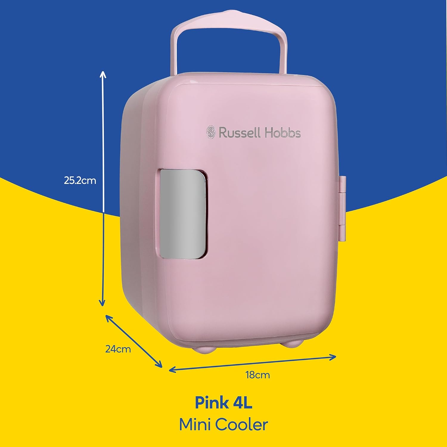 Russell Hobbs 4L/6 Can Portable Mini Cooler & Warmer for Drinks, Cosmetics/Makeup/Skincare, AC/DC Power, Retro Style, Pink, for Bedroom, Home, Caravan, Car RH4CLR1001P - Groove Black image number 7