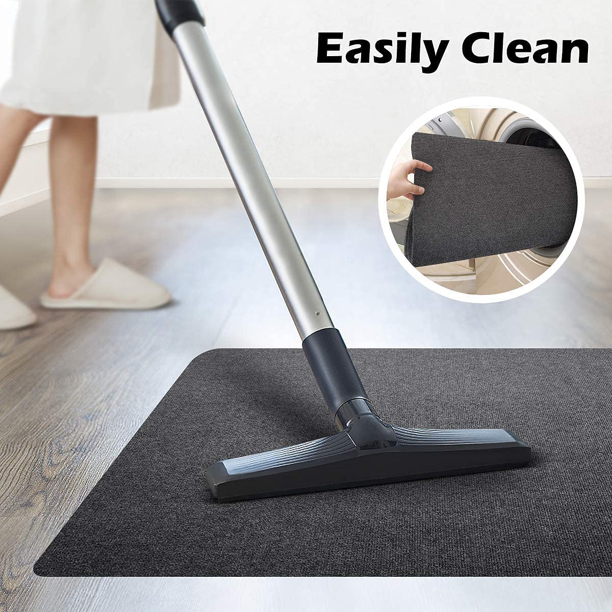 Jabykare Office Chair Mat Carpet for Hard Floor, Computer Desk and Gaming Rolling Chair Protector (Grey, 90 * 120 Cm) - Grey image number 4