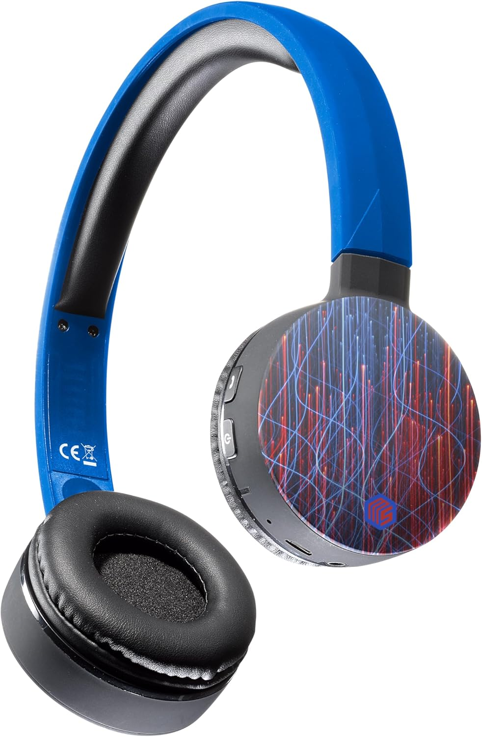 Music Sound | Fantasy Bluetooth Headphones | Supra-Auricular Bluetooth Headphones - Extendable Headband - Controls on the Pads - Autonomy 20 Hours - Charging 2 Hours - 10 Mt. - Red Cube