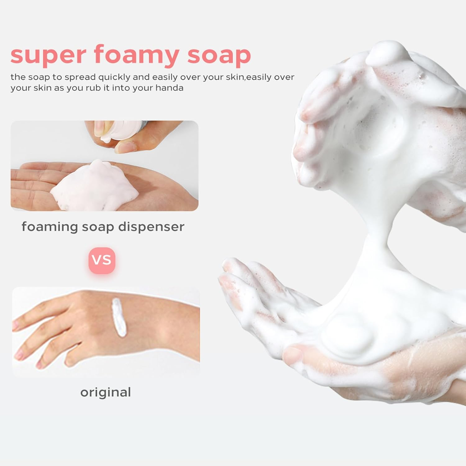 Foam Pump Bottle - SOTICA 2PCS 7OZ Foam Bottle Dispenser Transparent Foaming Soap Dispenser Empty Travel Pump Bottle for Refillable Cosmetic Pump Dispensers image number 1