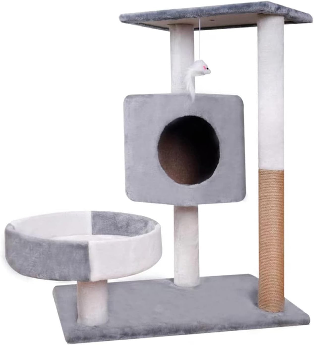 Mumoo Cat 145Cm Cat Tree Kitten Tower Cat Climbing Ladder Sisal Covered Pet Luxury Apartment Furniture for Kittens to Play in the Cat House (Grey) image number 6
