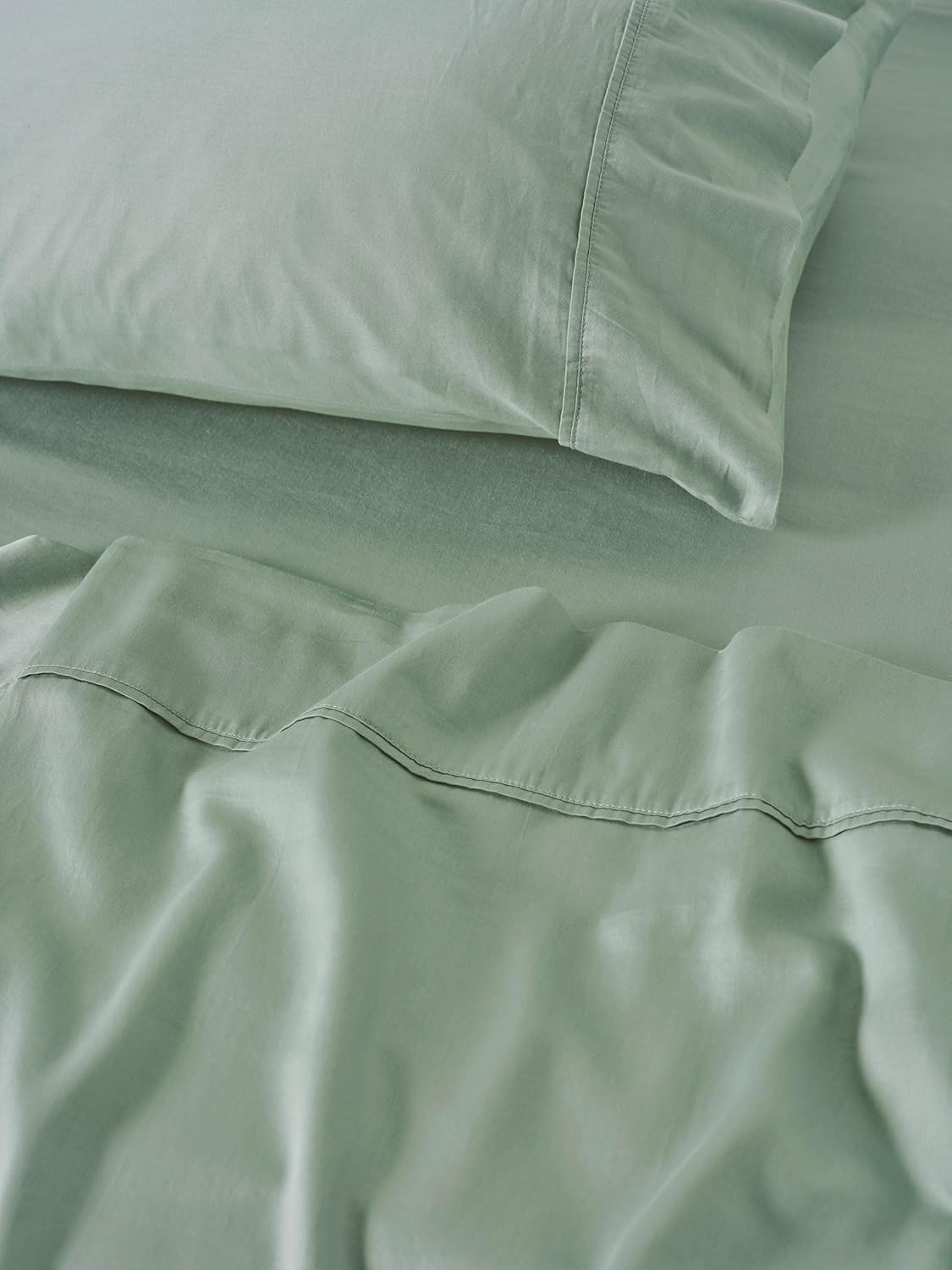 Linen House Surf Wash Sheet Set, Seafoam, Single Bed image number 4