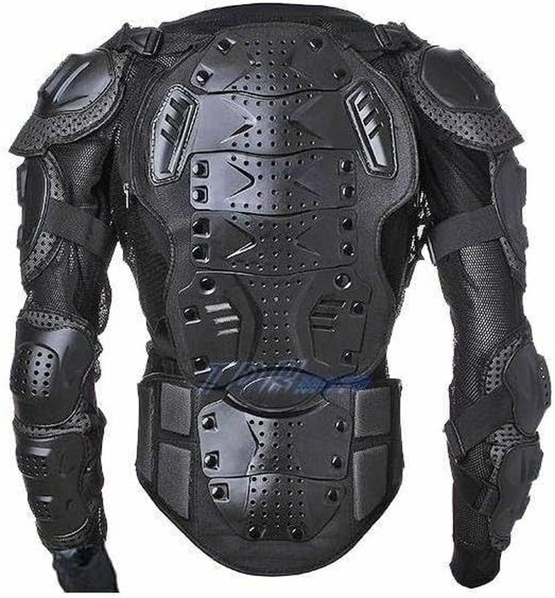 TDR Adult Motorcycle Full Body Armor Jacket Motocross Dirt Bike Chest Back Shoulder Elbow Protection Gear Ventilation Black Protective Equipment