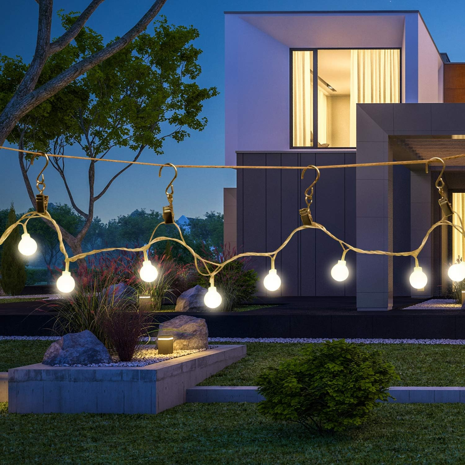 Sunmns String Lights Hangers, Stainless Steel Curtain Light Clip Outdoor Activities Wire Party Hooks, 35 Pack image number 5