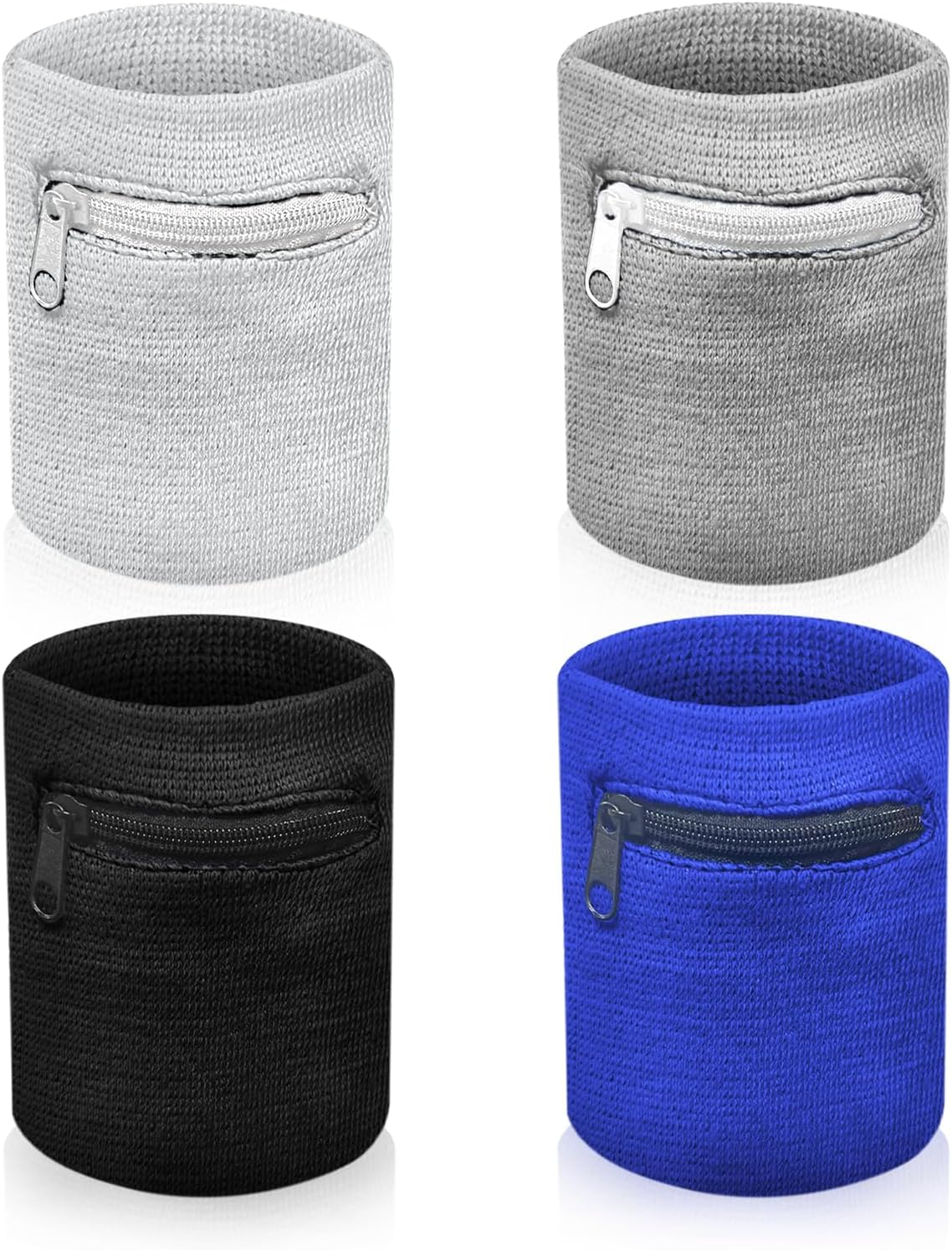 TEAONE Wrist Pouch Wallet, 4 PCS Sweatband Wrist Wallet for Running, Hiking, Cycling (4 Color) image number 2