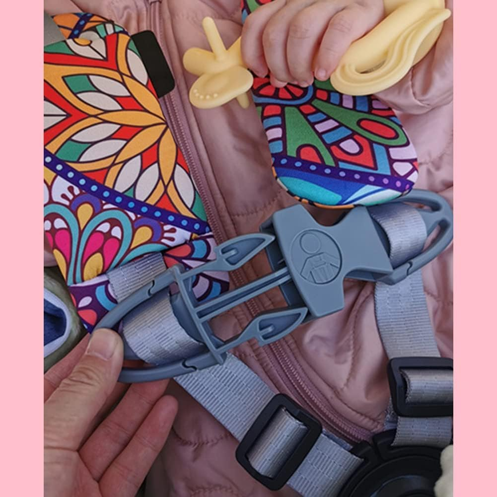 Universal Child Car Seat Chest Harness Clip Universal Safer Belt Clip Buckle Lock Stroller Chest Clip Adjustable Guard for Baby and Kids (Light Black) - Black-2 image number 2