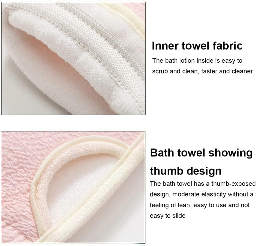 Lnrueg Mesh Bathroom Adults Elderly Handle Body Washer Dual-Sided Lengthen Soft Long Gentle Back Scrubber with Glove & Shower Ball image number 2