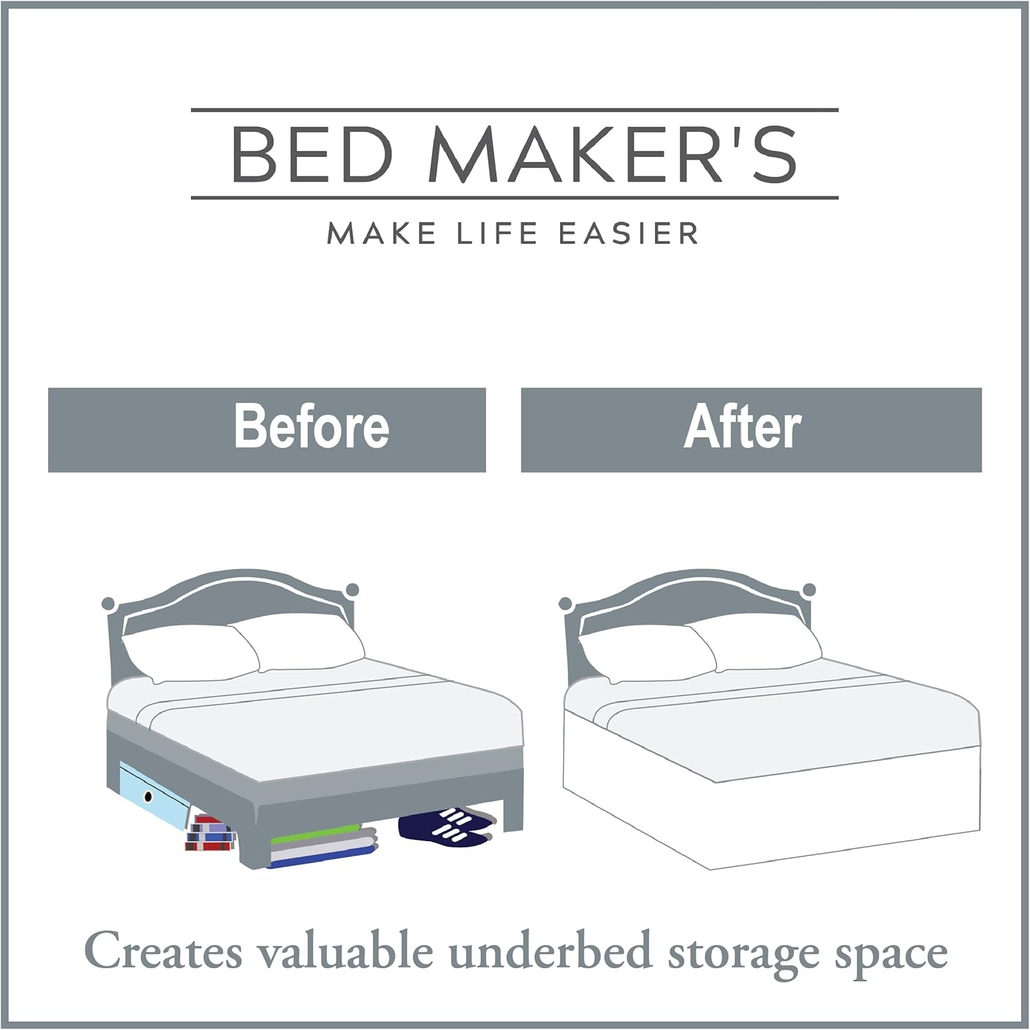 Bed Maker'S Adjustable Bed Wrap-Around 15" Tailored Bedskirt, King image number 4