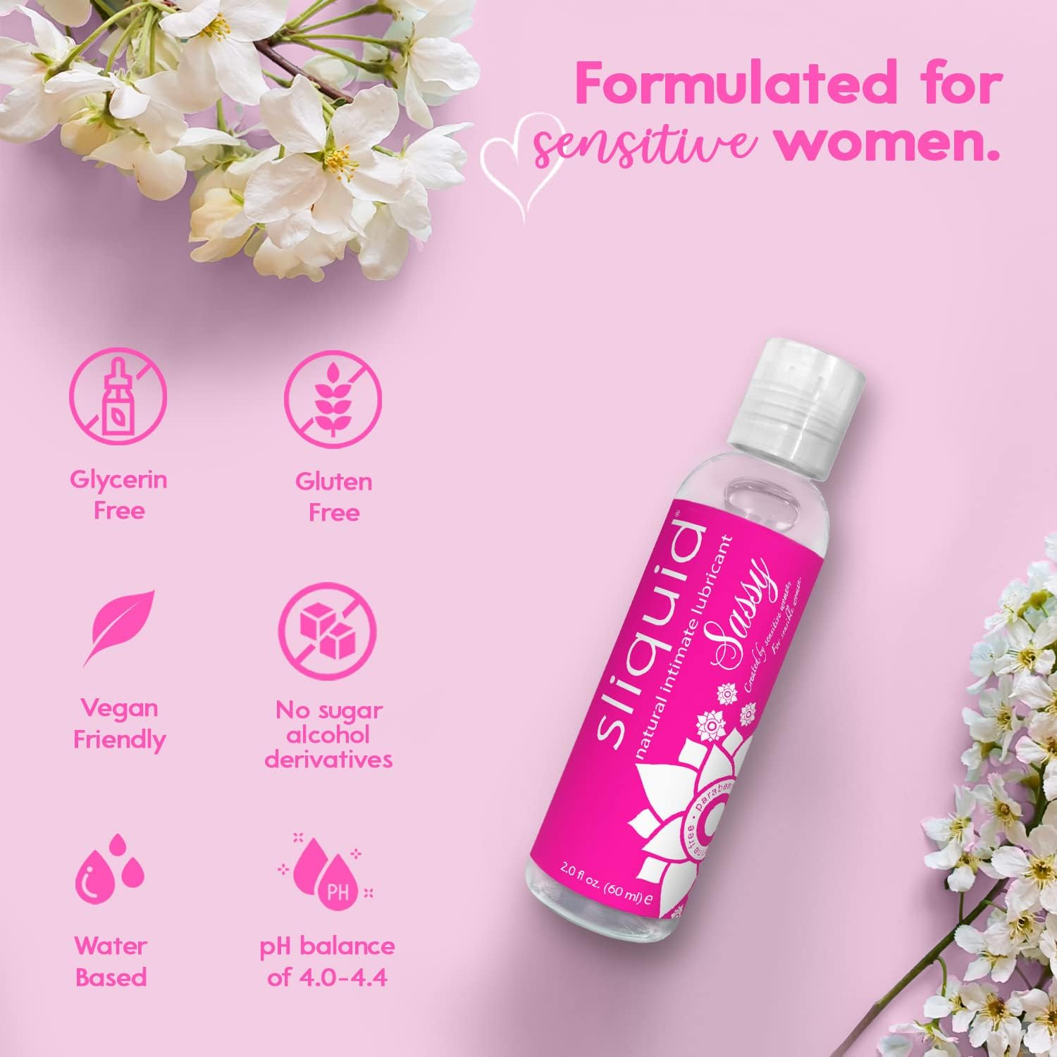 Sliquid Sassy - 2 Oz Thick Gel Lubricant for Sensitive Women, Men & Couples image number 5