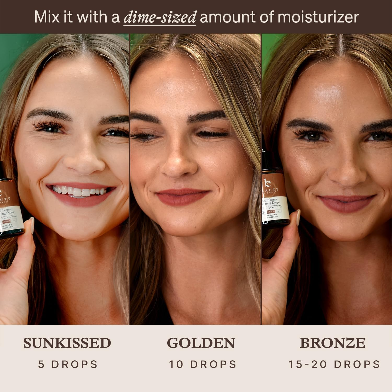 Self Tanner Drops for Face and Body - Sunless Tanning Lotion for Natural-Looking Tan image number 5