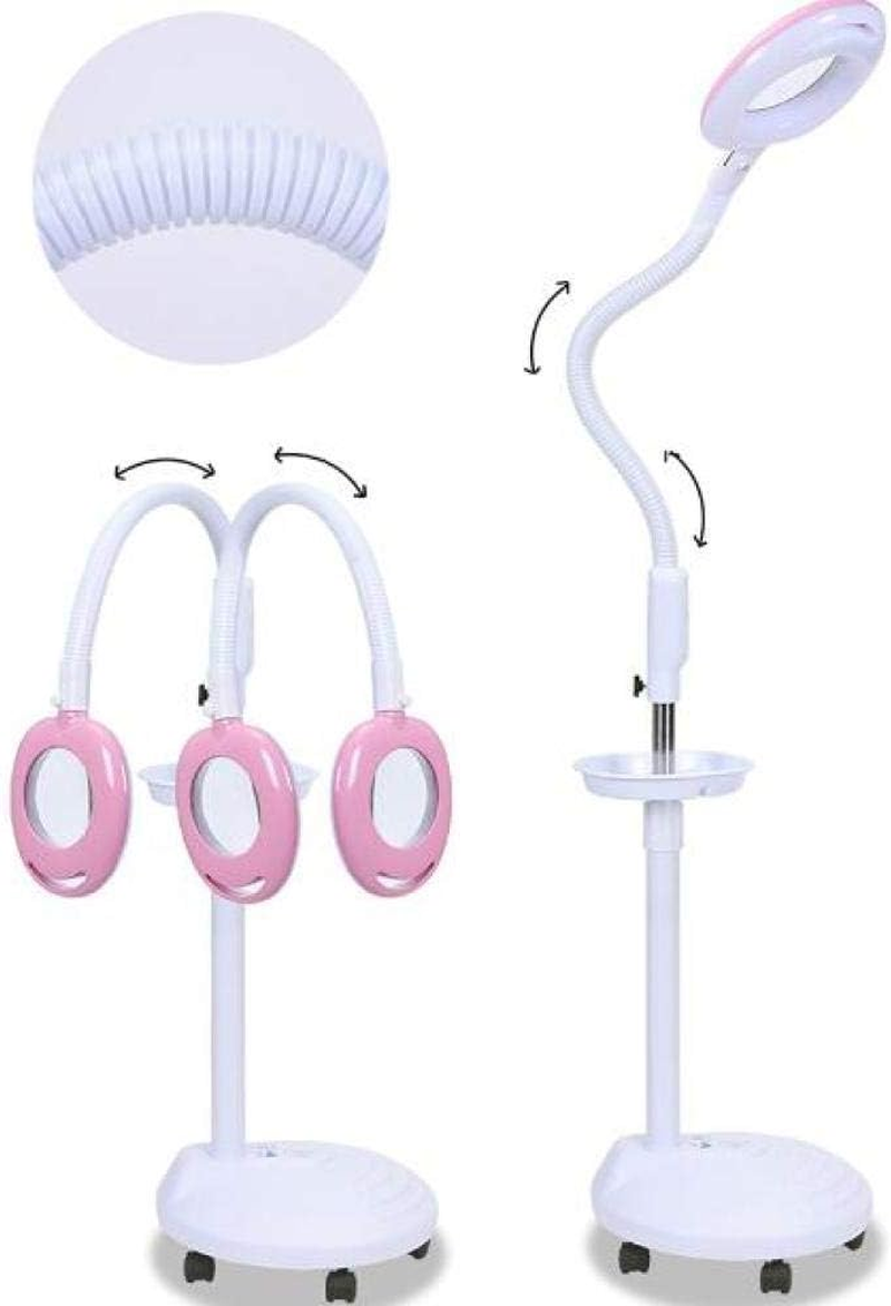 Magnifying Magnifier Lamp 360&deg; Rotatable Floor Standing Magnifying Lamp with 20X Magnifying Glass Light Spa Beauty Tattoo,Pink A/A XXZ image number 2
