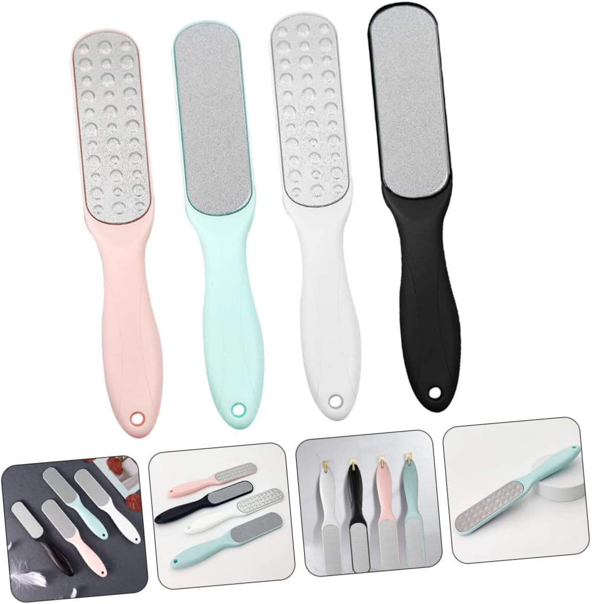 FOYTOKI 4Pcs Stainless Steel Foot File and Callus Remover Pedicure Kit with Dual-Sided Rasp for Dead Skin Removal Household Foot Care Tool Suitable for Pedicure and at Home image number 4