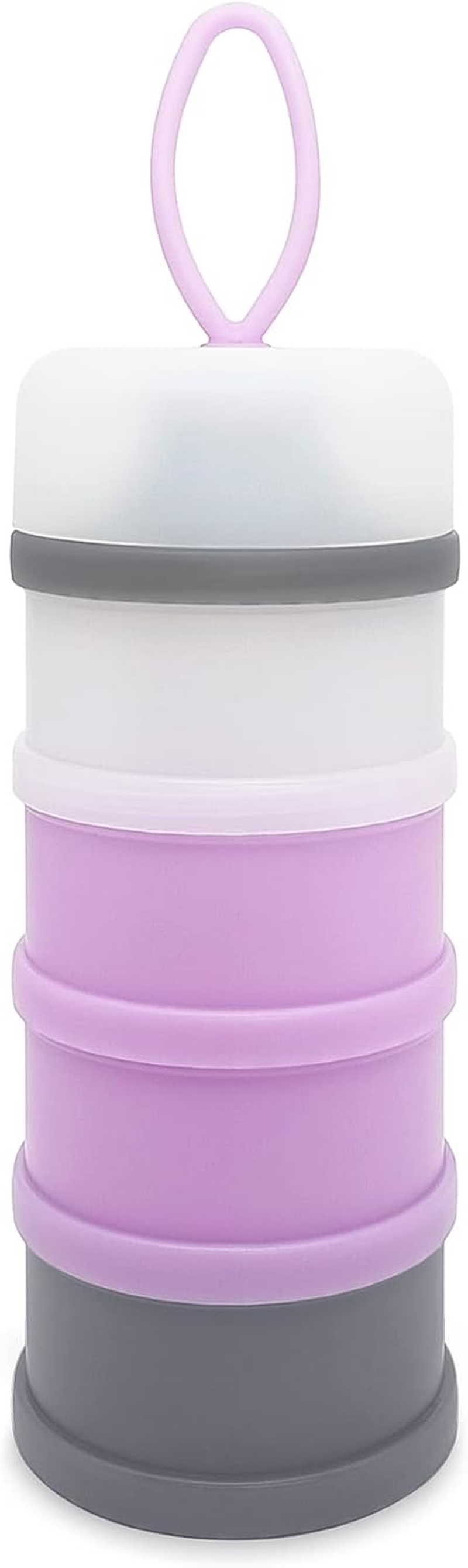 LADISO Baby Formula Dispenser, Portable Milk Powder Dispenser Container, Baby Feeding Travel Storage Container, Formula Mixer, Formula Holder, BPA Free, 4 Compartments, 2 Packs, Dispensador De F&oacute;rmula