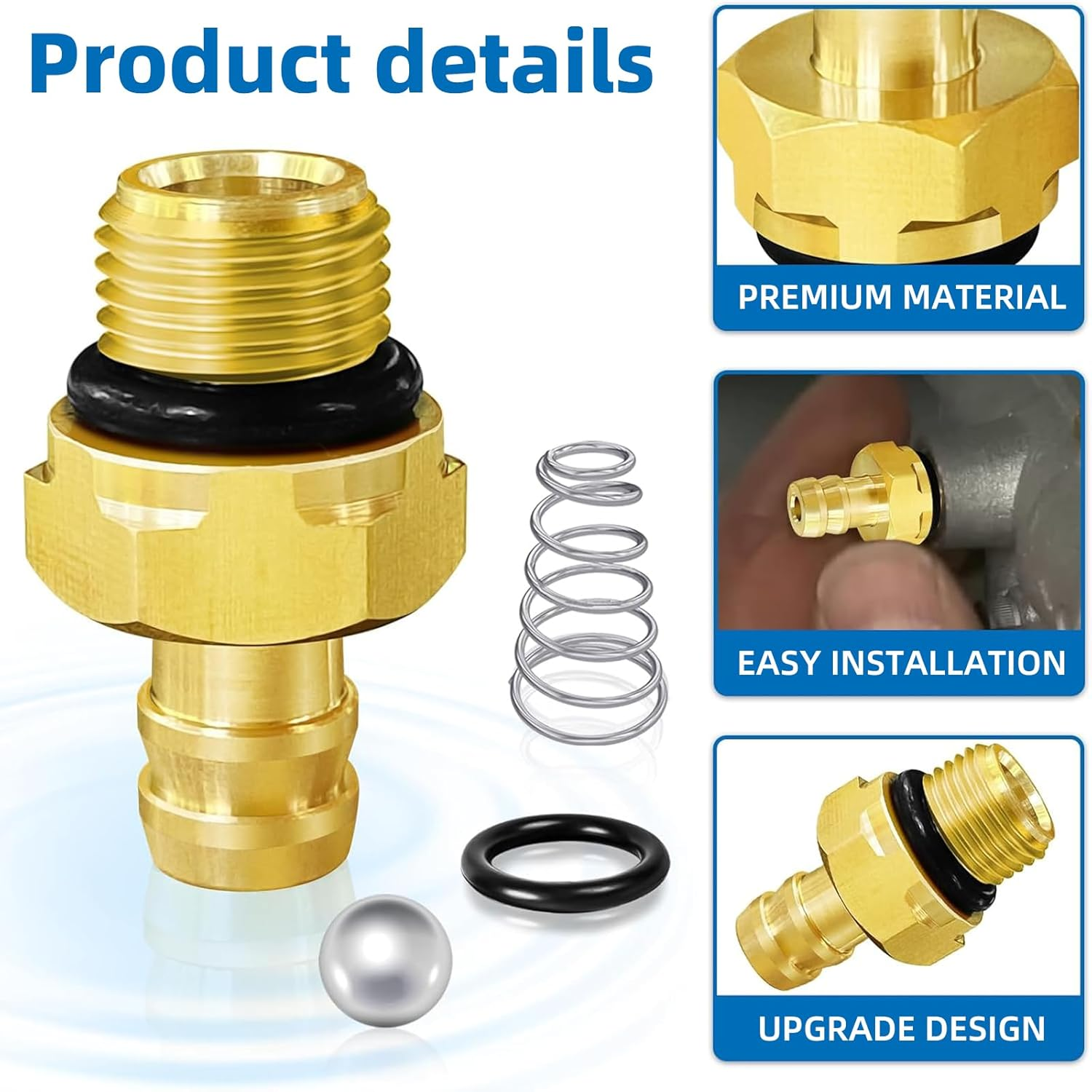 Pressure Washer Soap Injector Kit, Chemical Injector Pressure Washer for Briggs & Stratton/Homelite/Ryobi & Husky Replaces 190593GS 190635GS 203640GS, 1/8 Inch 27 Male BSP Thread (2 Set) image number 1