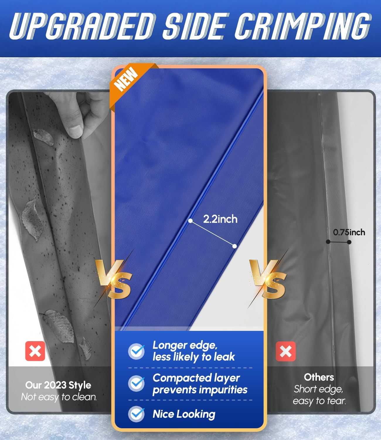 4&rsquo;X4&rsquo; Heavy-Duty Pool Pillow with 4X20Ft Ropes - 0.4Mm Thick PVC Pool Pillows for Winter with Boston Dual-Inflation Valve, Cold-Resistant Pool Pillows for above Ground Pools, No Leakage image number 1